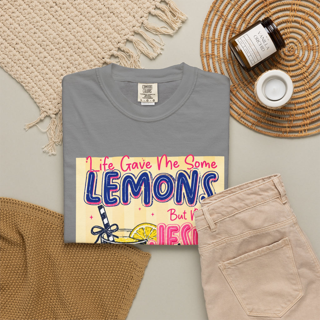 Christian Lemonade T-Shirt — “Life Gave Me Some Lemons But Why Jesus Made Lemonade” Graphic Tee
