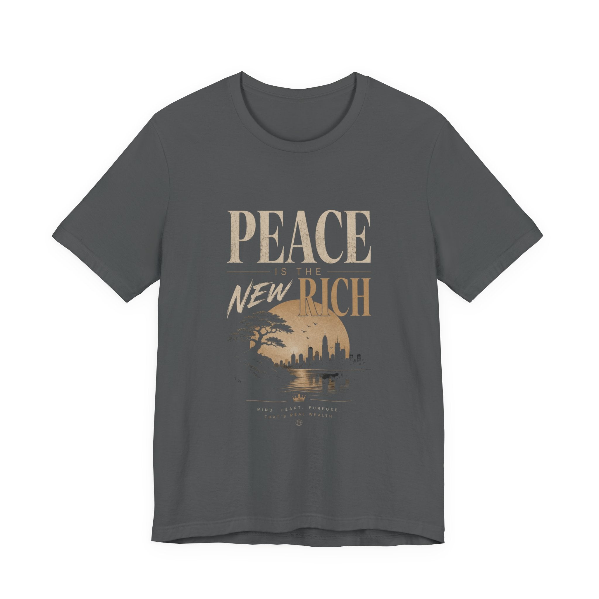 Peace Is the New Rich Tee — Vintage Sunset Graphic T-Shirt