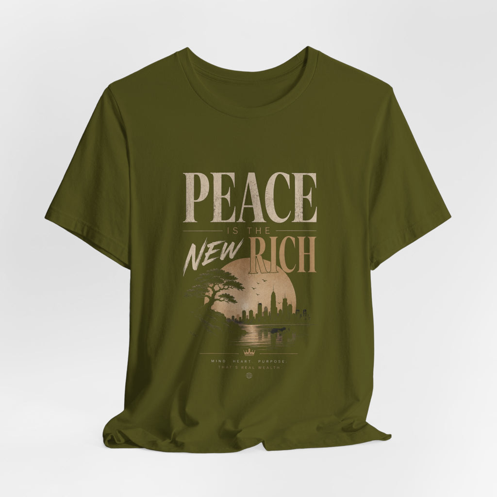 Peace Is the New Rich Tee — Vintage Sunset Graphic T-Shirt