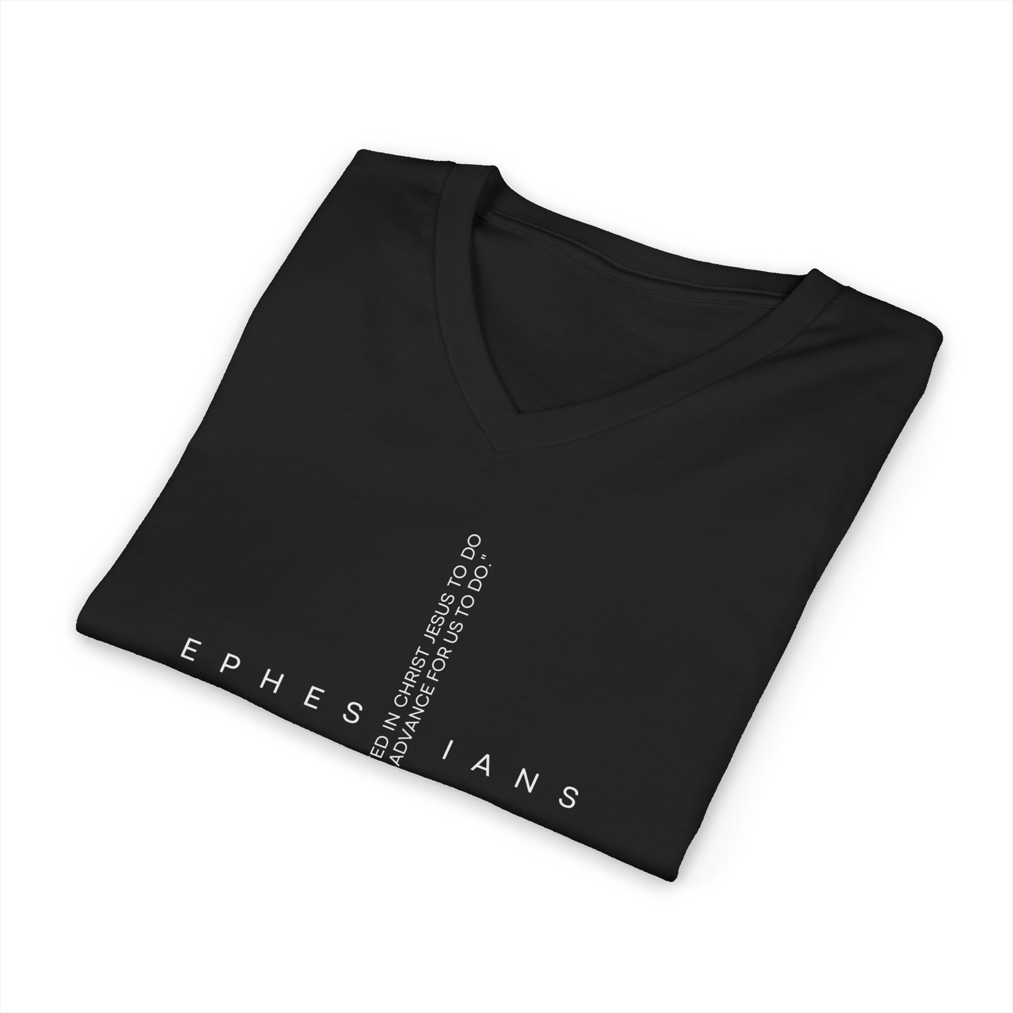 Ephesians 2:10 V-Neck Tee — Christian Faith Scripture Shirt