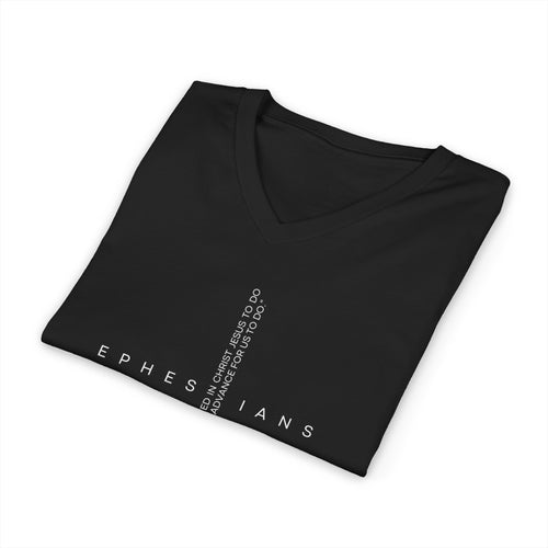 Ephesians 2:10 V-Neck Tee — Christian Faith Scripture Shirt