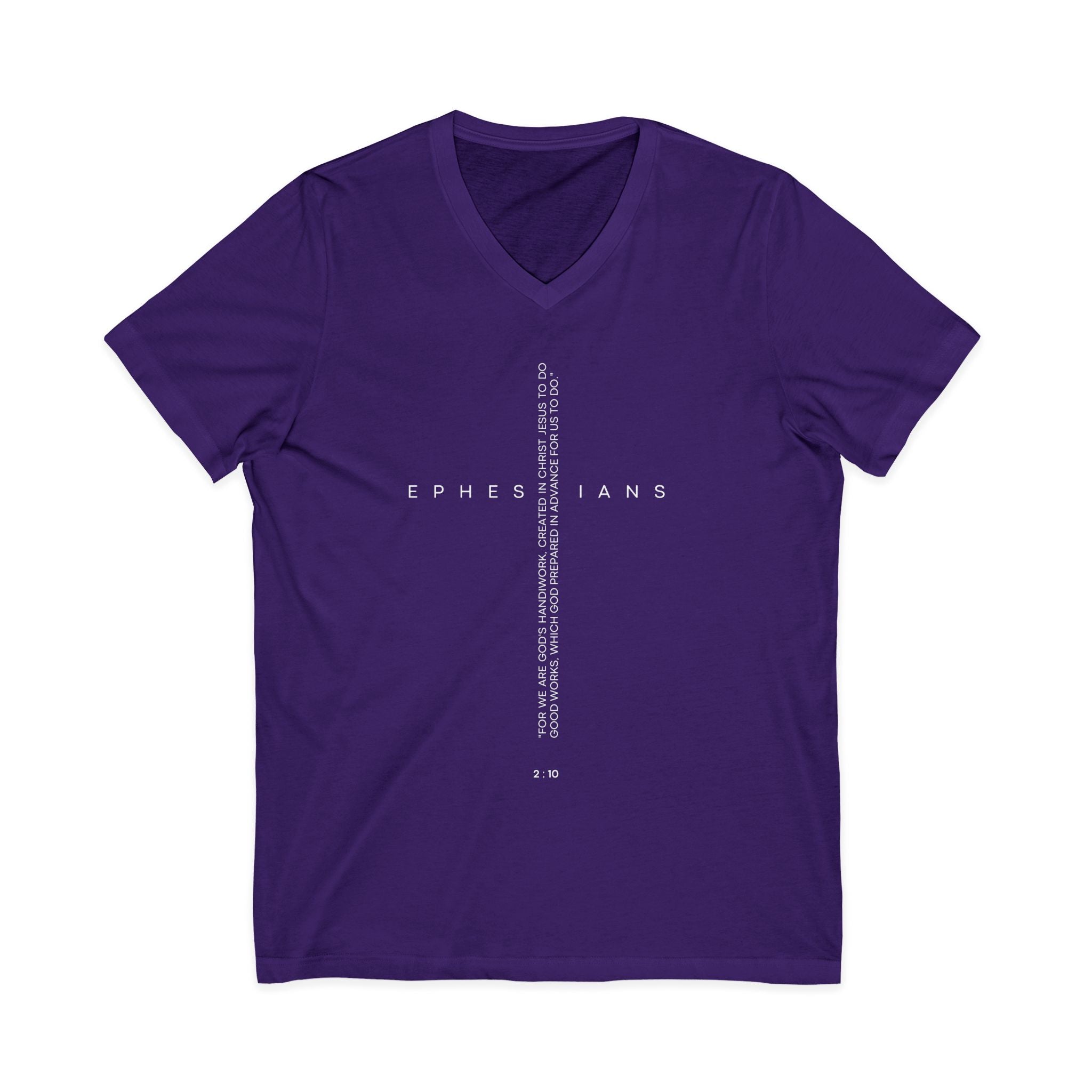 Ephesians 2:10 V-Neck Tee — Christian Faith Scripture Shirt