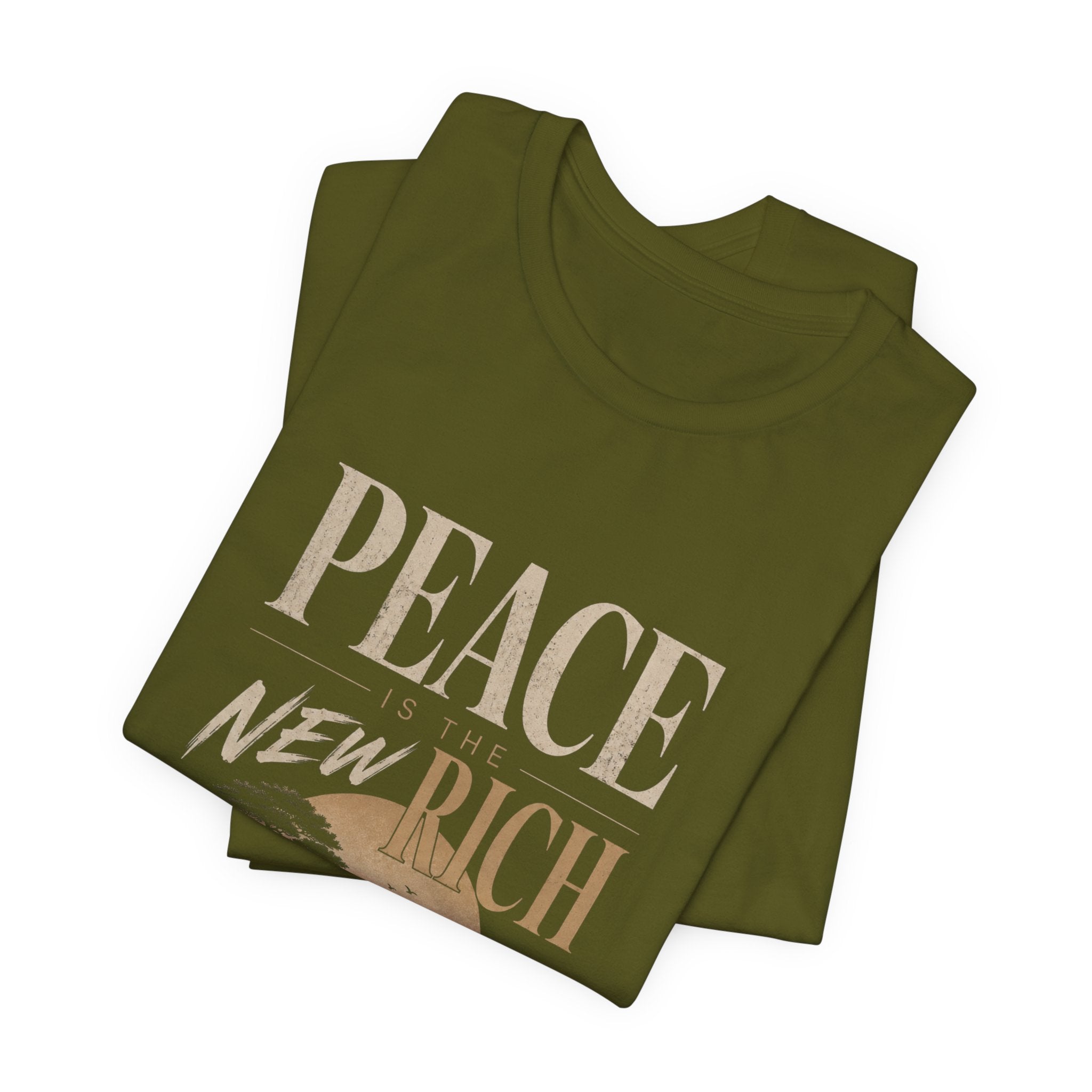 Peace Is the New Rich Tee — Vintage Sunset Graphic T-Shirt