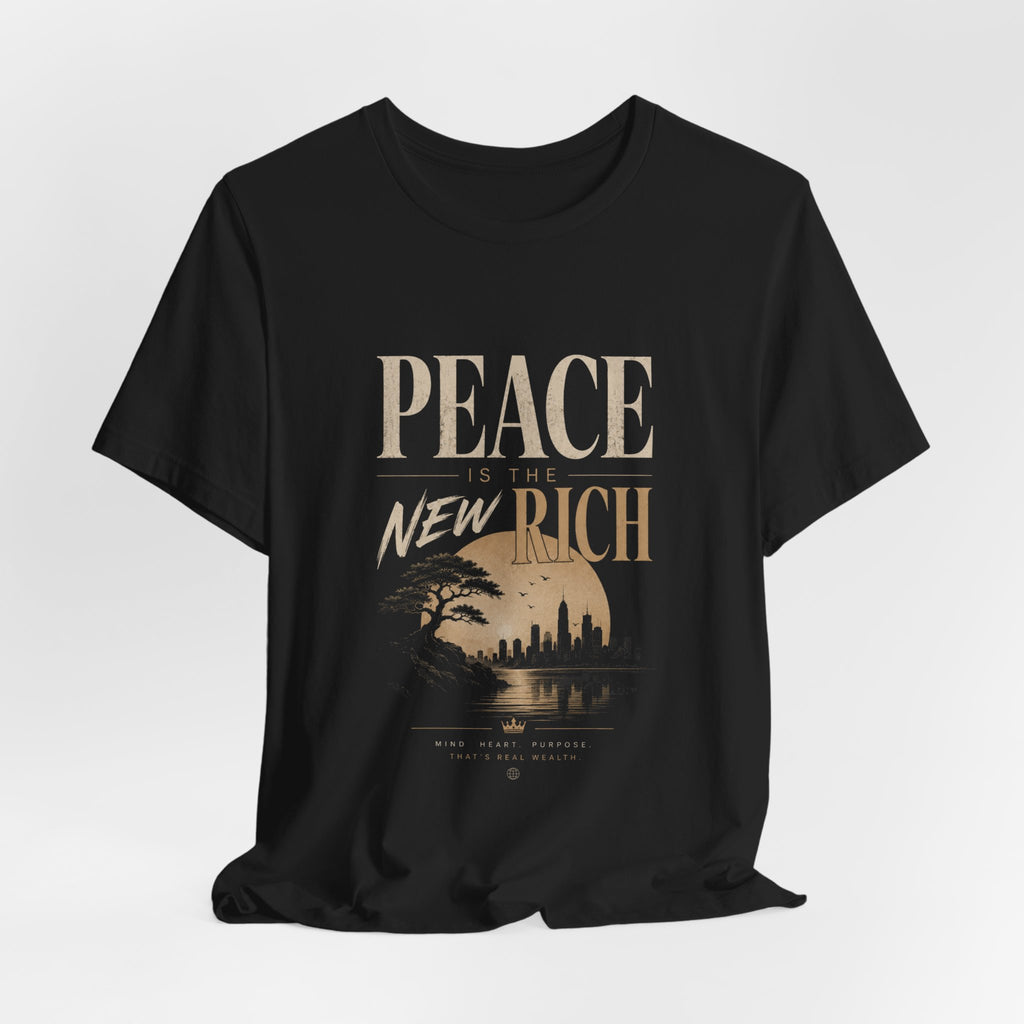 Peace Is the New Rich Tee — Vintage Sunset Graphic T-Shirt