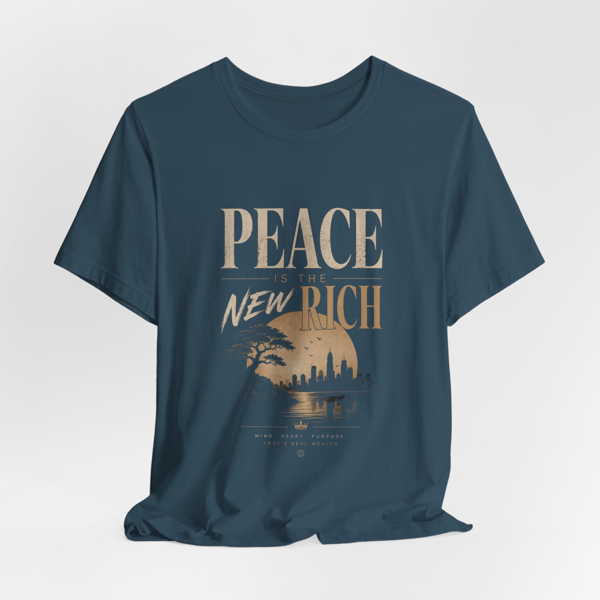 Peace Is the New Rich Tee — Vintage Sunset Graphic T-Shirt