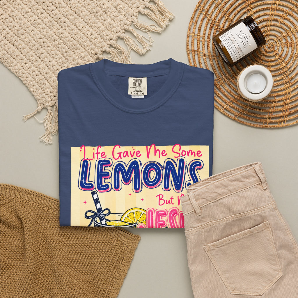 Christian Lemonade T-Shirt — “Life Gave Me Some Lemons But Why Jesus Made Lemonade” Graphic Tee
