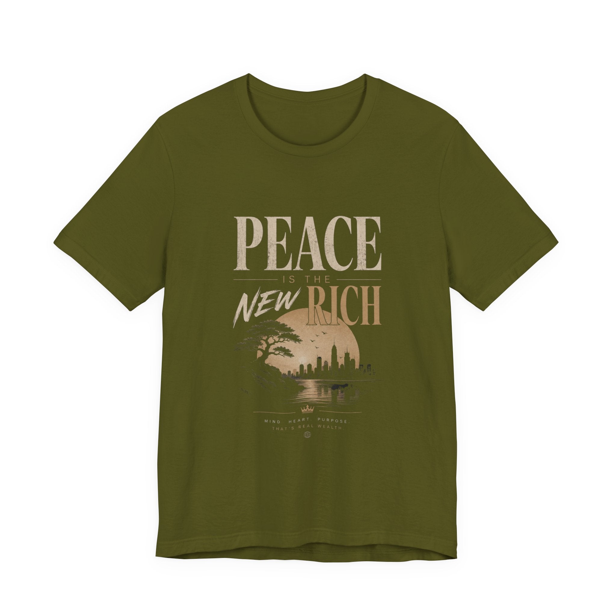 Peace Is the New Rich Tee — Vintage Sunset Graphic T-Shirt