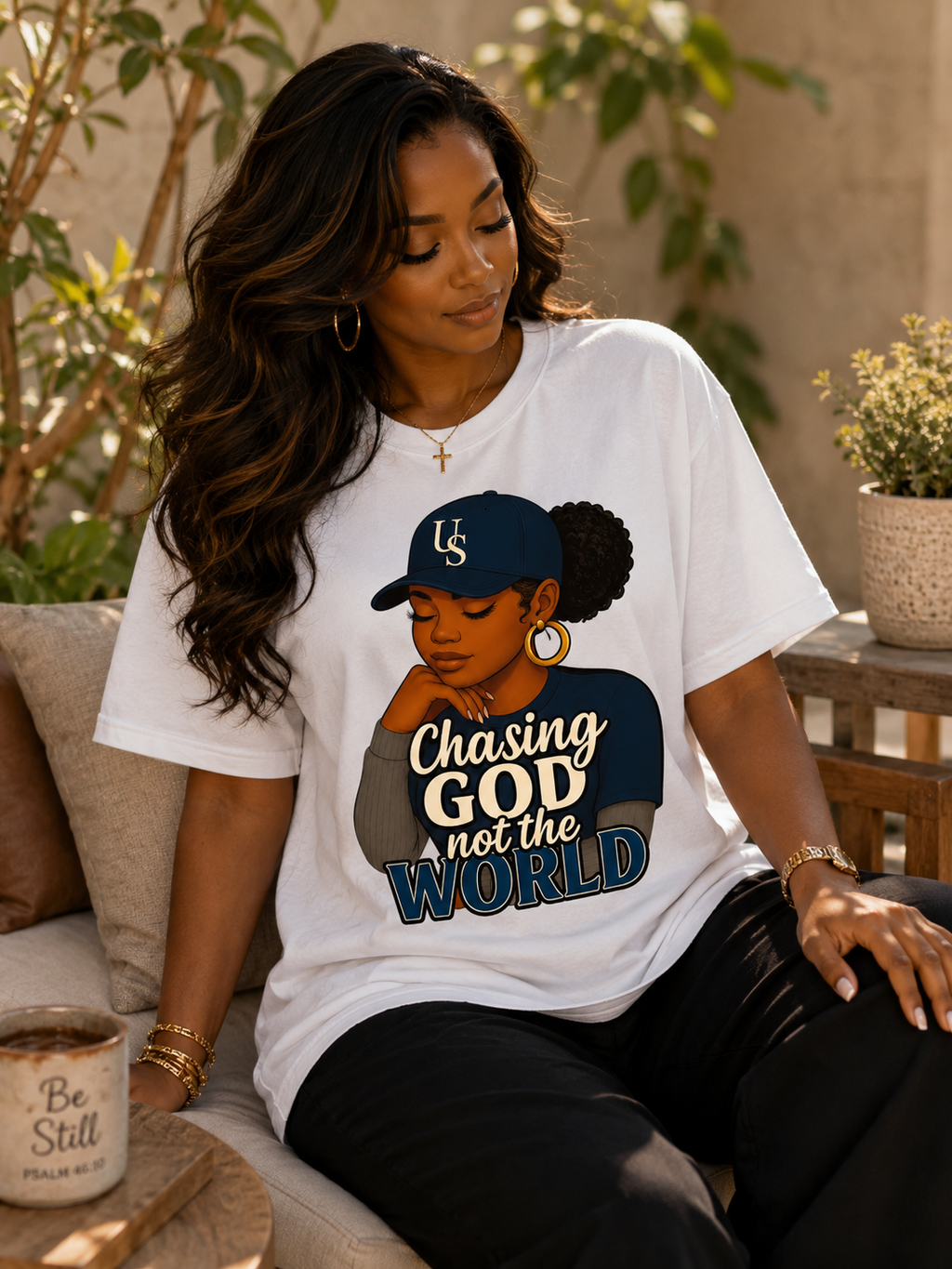 Chasing God Not The World T-Shirt — Inspirational Faith Graphic Tee