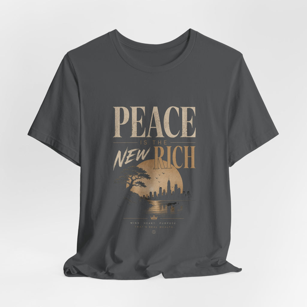 Peace Is the New Rich Tee — Vintage Sunset Graphic T-Shirt