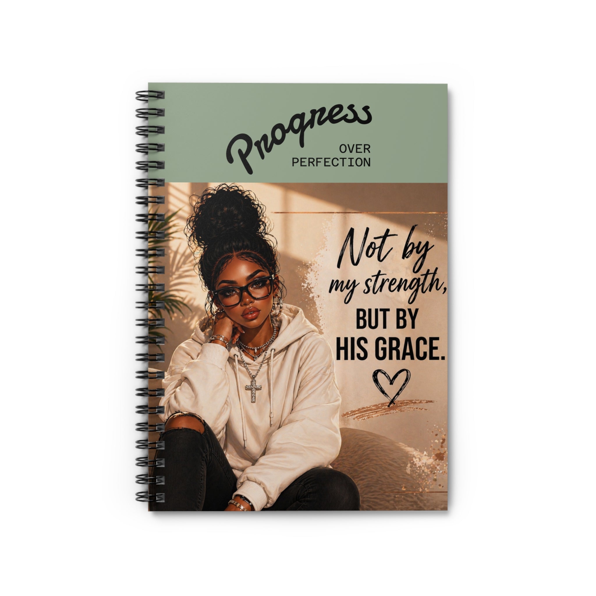 Not by My Strength, But by His Grace — Inspirational Spiral Notebook journal