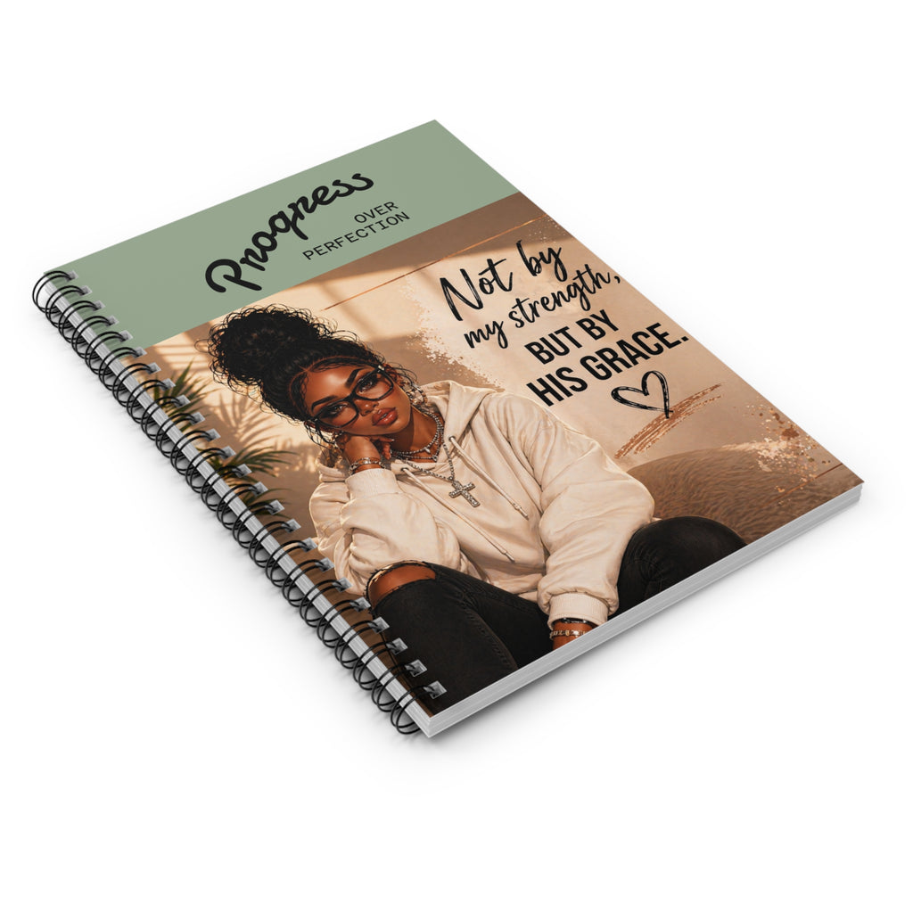 Not by My Strength, But by His Grace — Inspirational Spiral Notebook journal
