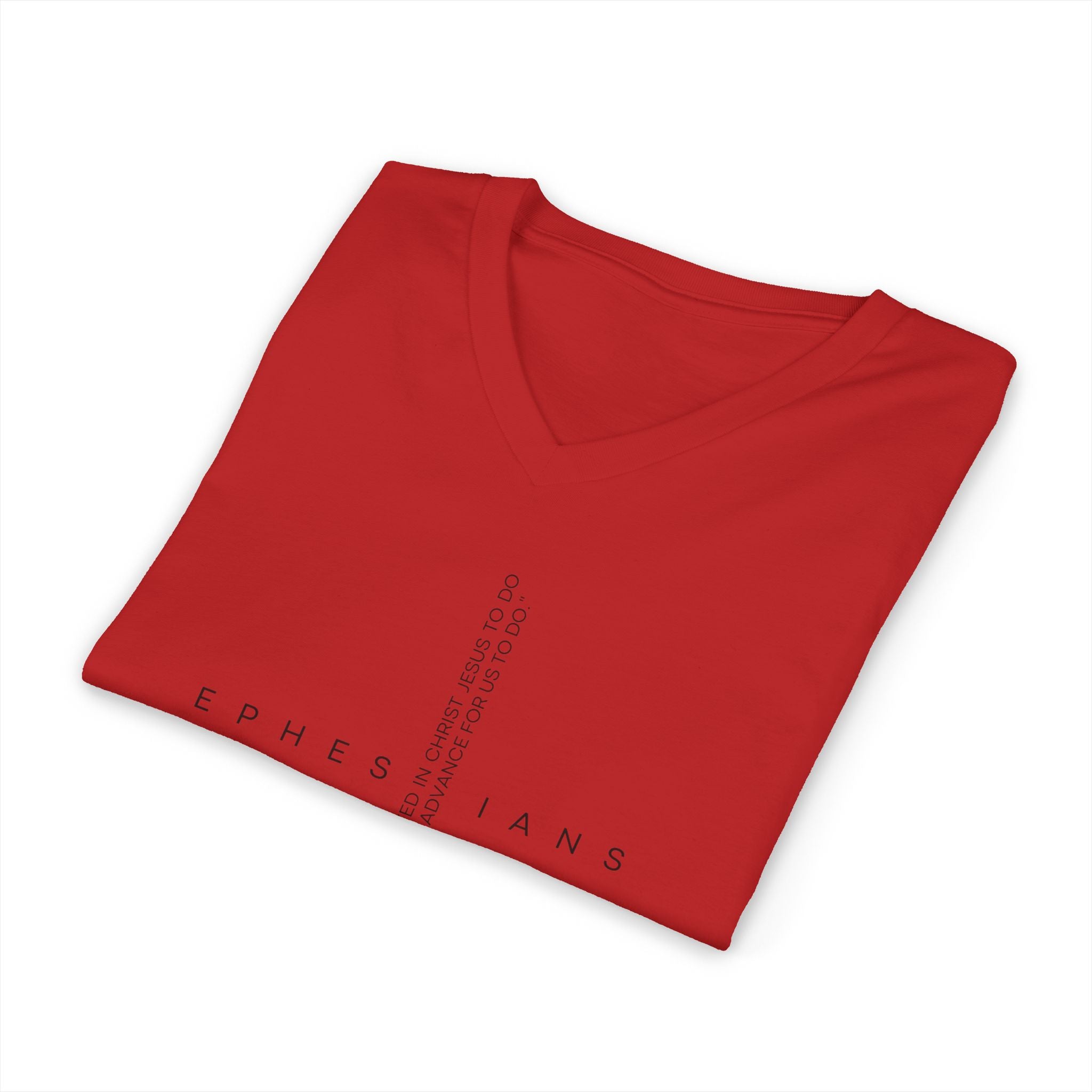 Ephesians 2:10 V-Neck Tee — Christian Faith Scripture Shirt