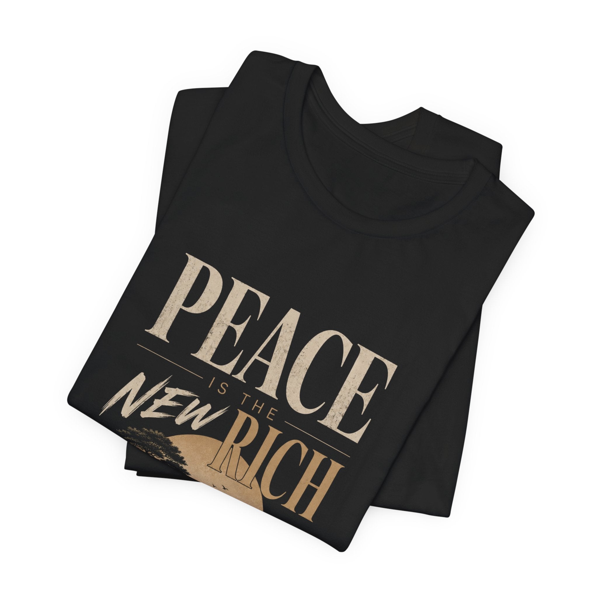 Peace Is the New Rich Tee — Vintage Sunset Graphic T-Shirt