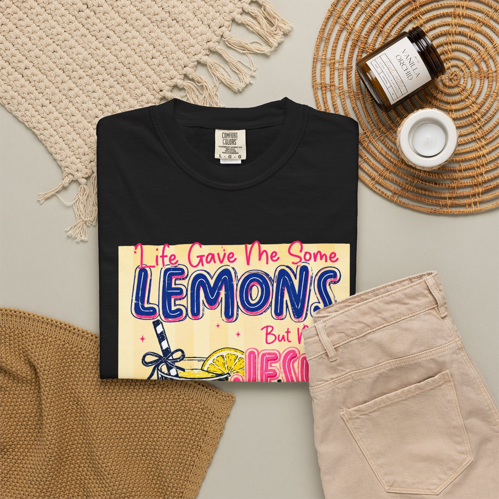 Christian Lemonade T-Shirt — “Life Gave Me Some Lemons But Why Jesus Made Lemonade” Graphic Tee