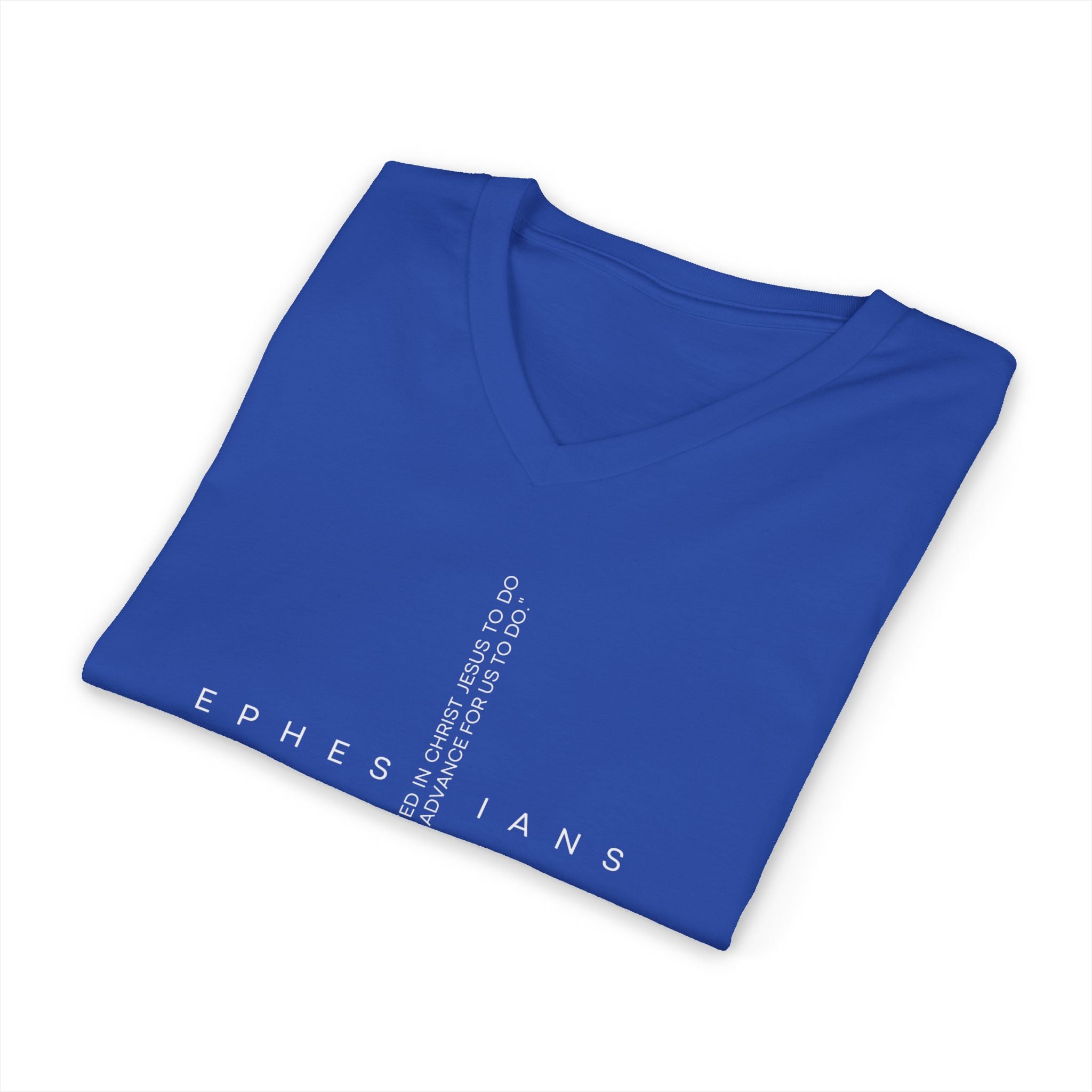 Ephesians 2:10 V-Neck Tee — Christian Faith Scripture Shirt